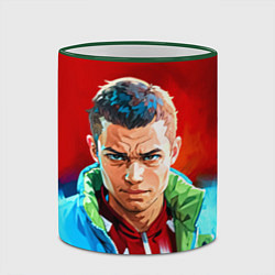 Кружка 3D Слово пацана в стиле аниме - мазки краски, цвет: 3D-зеленый кант — фото 2