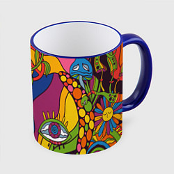 Кружка 3D Психоделика и третий глаз, цвет: 3D-синий кант