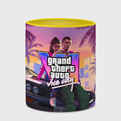 Кружка 3D Grand theft auto 6 Лусия и Джейсон, цвет: 3D-белый + желтый — фото 2