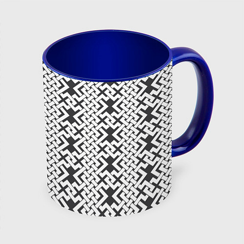 Кружка цветная Кельтский орнамент / 3D-Белый + синий – фото 1
