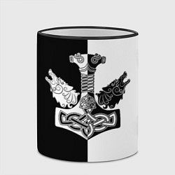 Кружка 3D Волки и молот Тора, цвет: 3D-черный кант — фото 2