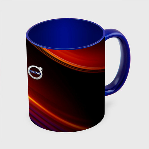 Кружка цветная Volvo neon gradient auto / 3D-Белый + синий – фото 1