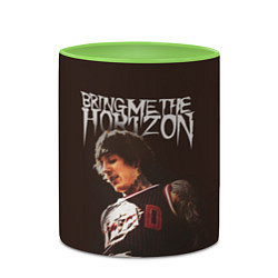 Кружка 3D Oli Sykes - Bring Me the Horizon, цвет: 3D-белый + светло-зеленый — фото 2