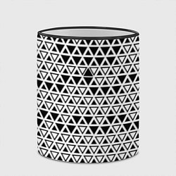 Кружка 3D Треугольники чёрные и белые, цвет: 3D-черный кант — фото 2