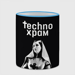 Кружка 3D Techno храм монашка в латексе, цвет: 3D-небесно-голубой кант — фото 2