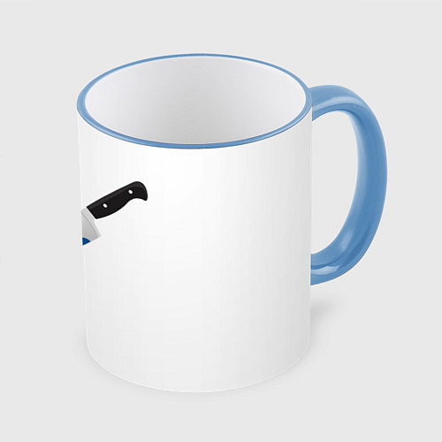 Кружка цветная Нож Киры / 3D-Небесно-голубой кант – фото 1