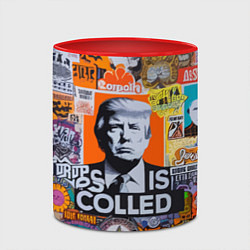 Кружка 3D Donald Trump - american сollage, цвет: 3D-белый + красный — фото 2