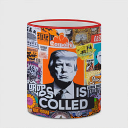 Кружка 3D Donald Trump - american сollage, цвет: 3D-красный кант — фото 2