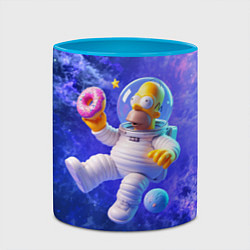 Кружка 3D Homer Simpson is a brave astronaut, цвет: 3D-белый + небесно-голубой — фото 2