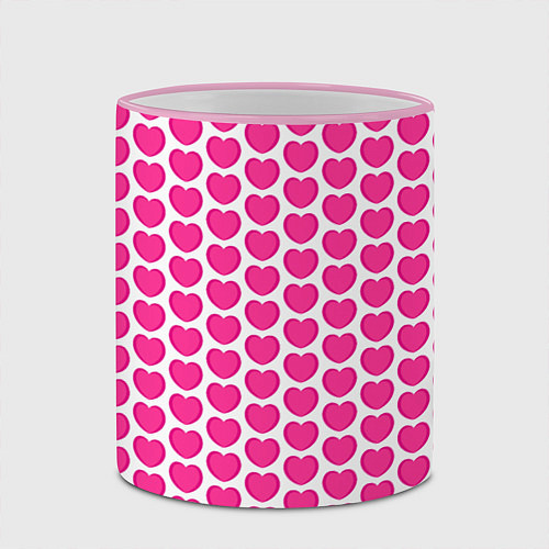 Кружка цветная Малиновые сердца / 3D-Розовый кант – фото 2