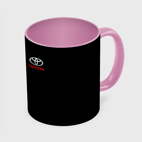 Кружка цветная Toyota car красно чёрный / 3D-Белый + розовый – фото 1