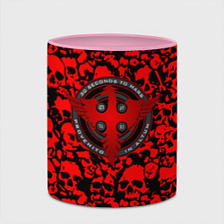 Кружка 3D Thirty Seconds to Mars skull pattern, цвет: 3D-белый + розовый — фото 2