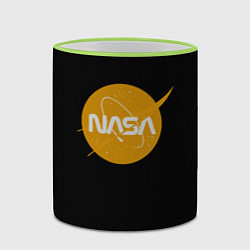 Кружка 3D NASA yellow logo, цвет: 3D-светло-зеленый кант — фото 2