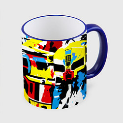 Кружка 3D Cyber abstraction, цвет: 3D-синий кант