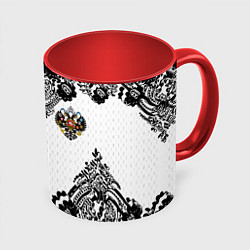 Кружка 3D Имперский узор Россия герб патриотизм, цвет: 3D-белый + красный