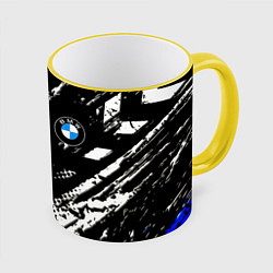 Кружка 3D BMW stripes color auto sport, цвет: 3D-желтый кант