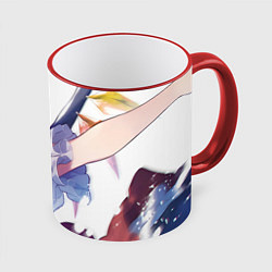 Кружка 3D Touhou Project Flandre cute serious, цвет: 3D-красный кант