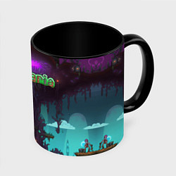 Кружка 3D Terraria tree, цвет: 3D-белый + черный