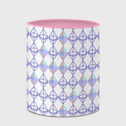 Кружка 3D Криптовалюта Ethereum на белом, цвет: 3D-белый + розовый — фото 2
