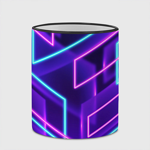 Кружка цветная Neon Geometric / 3D-Черный кант – фото 2