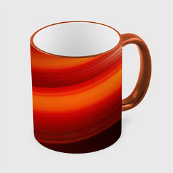 Кружка 3D Красная изогнутая абстракция, цвет: 3D-оранжевый кант