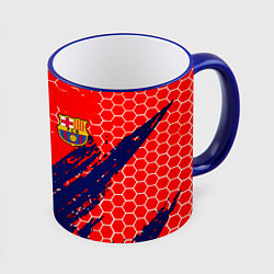 Кружка 3D Барселона спорт краски текстура, цвет: 3D-синий кант