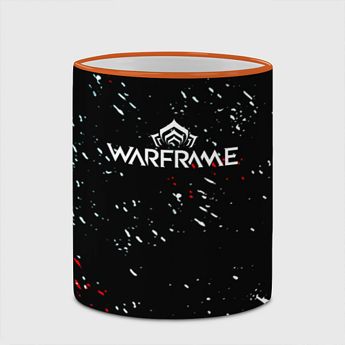 Кружка цветная Warframe краски пали текстура / 3D-Оранжевый кант – фото 2