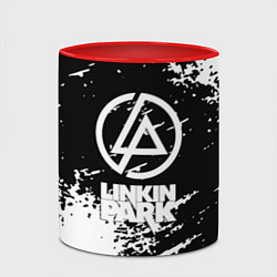 Кружка 3D Linkin park logo краски текстура, цвет: 3D-белый + красный — фото 2