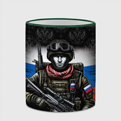 Кружка 3D Солдат России, цвет: 3D-зеленый кант — фото 2