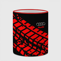 Кружка 3D AUDI краски текстура шины, цвет: 3D-красный кант — фото 2