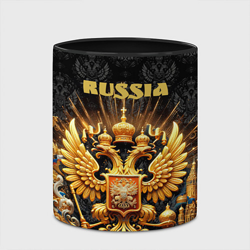 Кружка цветная Russia gold / 3D-Белый + черный – фото 2