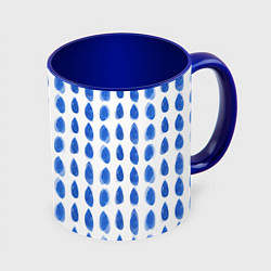 Кружка 3D Акварельный дождь, цвет: 3D-белый + синий