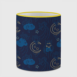 Кружка 3D Ангелы в ночном небе, цвет: 3D-желтый кант — фото 2
