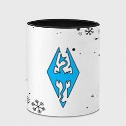 Кружка 3D Skyrim logo winter, цвет: 3D-белый + черный — фото 2