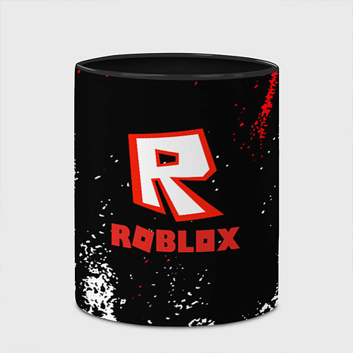 Кружка цветная Roblox текстура мобайл / 3D-Белый + черный – фото 2