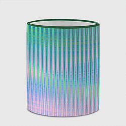 Кружка 3D Голографический эффект светлых тонов полос, цвет: 3D-зеленый кант — фото 2