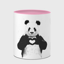 Кружка 3D Panda love, цвет: 3D-белый + розовый — фото 2