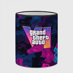 Кружка 3D Gta лого синий и фиолетовый камуфляж, цвет: 3D-черный кант — фото 2