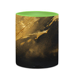 Кружка 3D Золотое напыление на черном, цвет: 3D-белый + светло-зеленый — фото 2