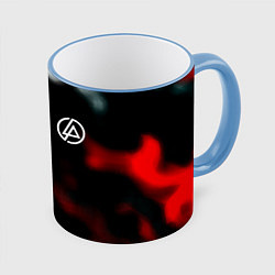 Кружка 3D Linkin park flame, цвет: 3D-небесно-голубой кант