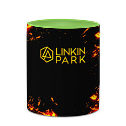 Кружка 3D Linkin park огненный стиль, цвет: 3D-белый + светло-зеленый — фото 2