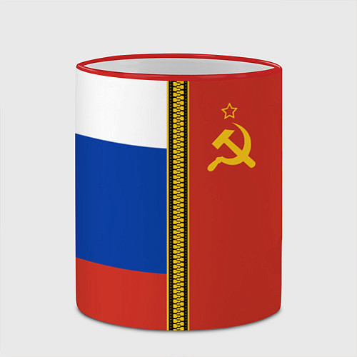 Кружка цветная Россия и СССР / 3D-Красный кант – фото 2