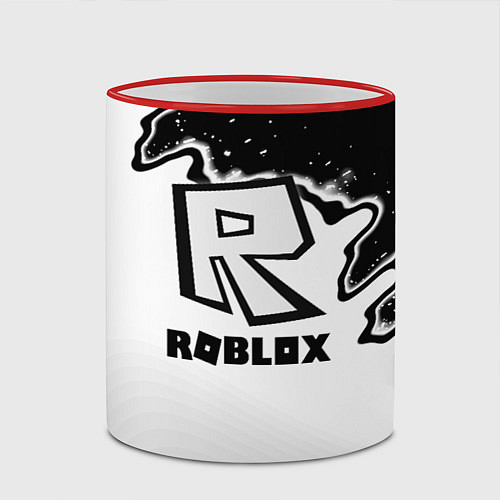 Кружка цветная Roblox краски белые / 3D-Красный кант – фото 2