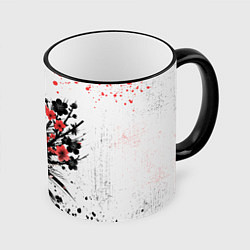 Кружка 3D Ghost of Tsushima - sakura samurai ghost, цвет: 3D-черный кант
