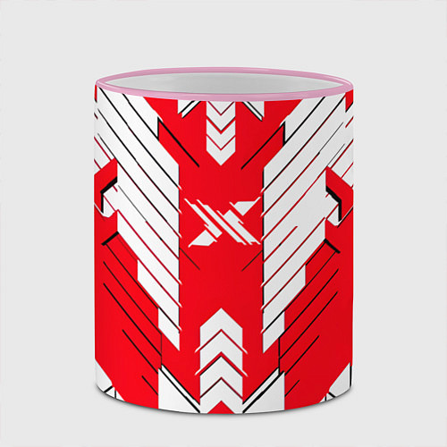 Кружка цветная Красно-белая броня / 3D-Розовый кант – фото 2