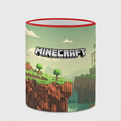 Кружка 3D Minecraft logo квадратный мир, цвет: 3D-красный кант — фото 2