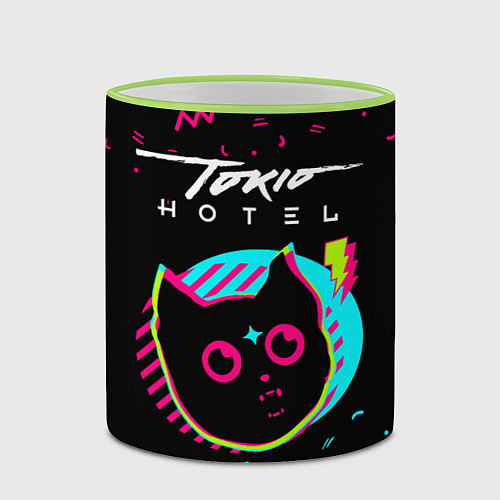 Кружка цветная Tokio Hotel - rock star cat / 3D-Светло-зеленый кант – фото 2