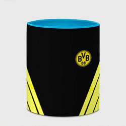 Кружка 3D Borussia geometry yellow, цвет: 3D-белый + небесно-голубой — фото 2