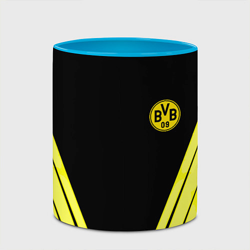 Кружка цветная Borussia geometry yellow / 3D-Белый + небесно-голубой – фото 2