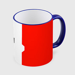 Кружка 3D Техно линии синий и красный, цвет: 3D-синий кант